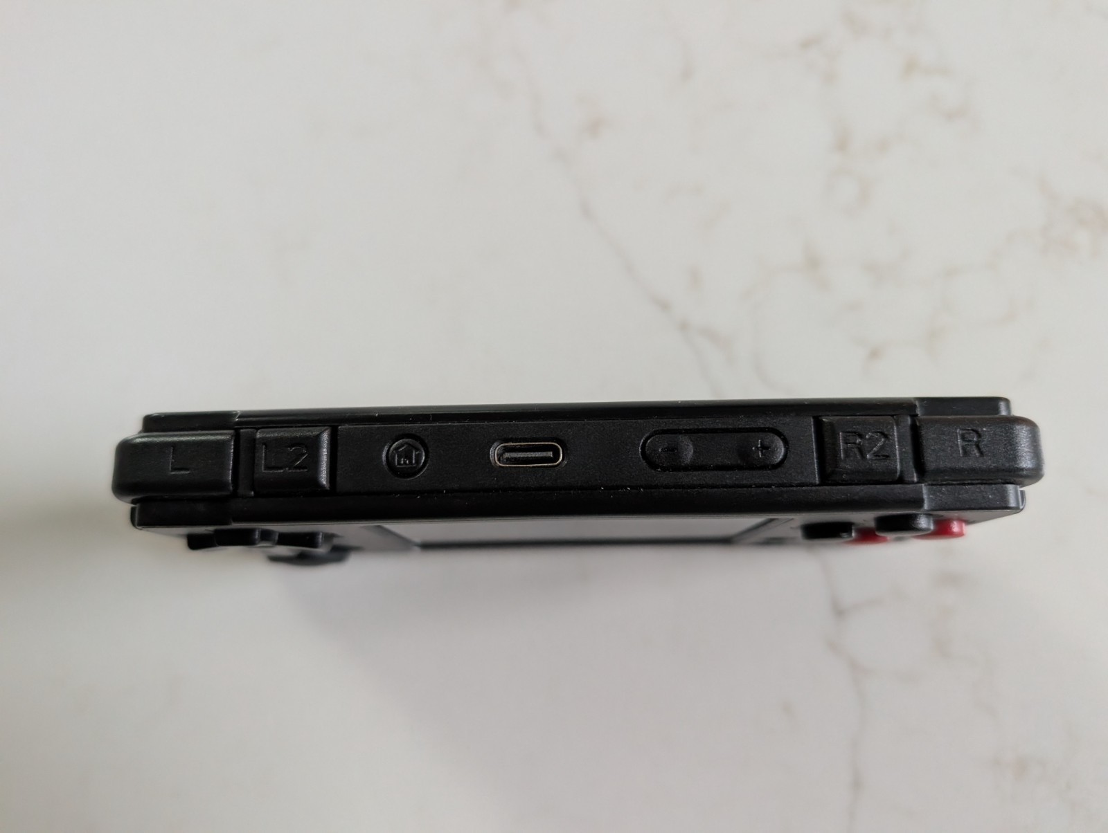 Miyoo A30, Black with Red Buttons, Screen Protector Installed