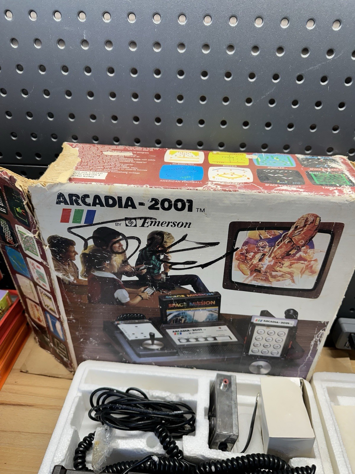 Emerson Arcadia 2001 Video Game Console (1982) Rare CIB with 5 Games BOX WEAR