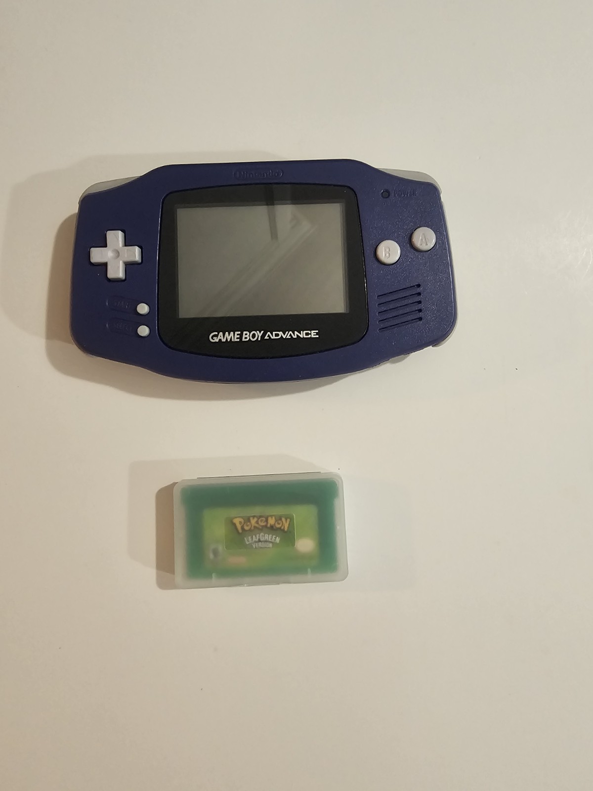 Nintendo Game Boy Advance Handheld System Indigo With Pokémon Leaf Green