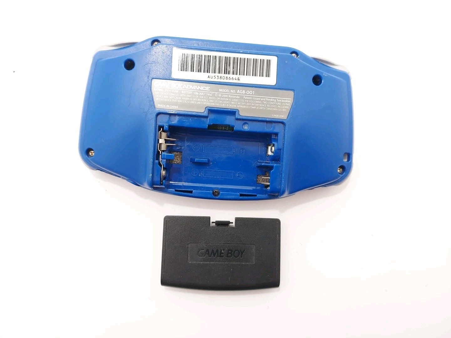 Game Boy Advance : Toys R Us Midnight Blue + Game Replaced Battery Door Tested
