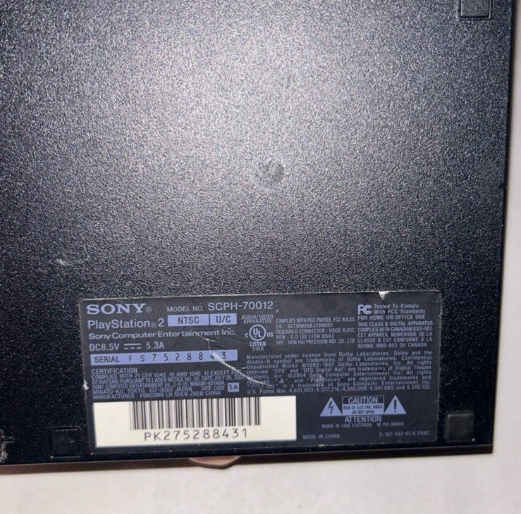 Sony PlayStation 2 Slim SCPH-70012 Black Console