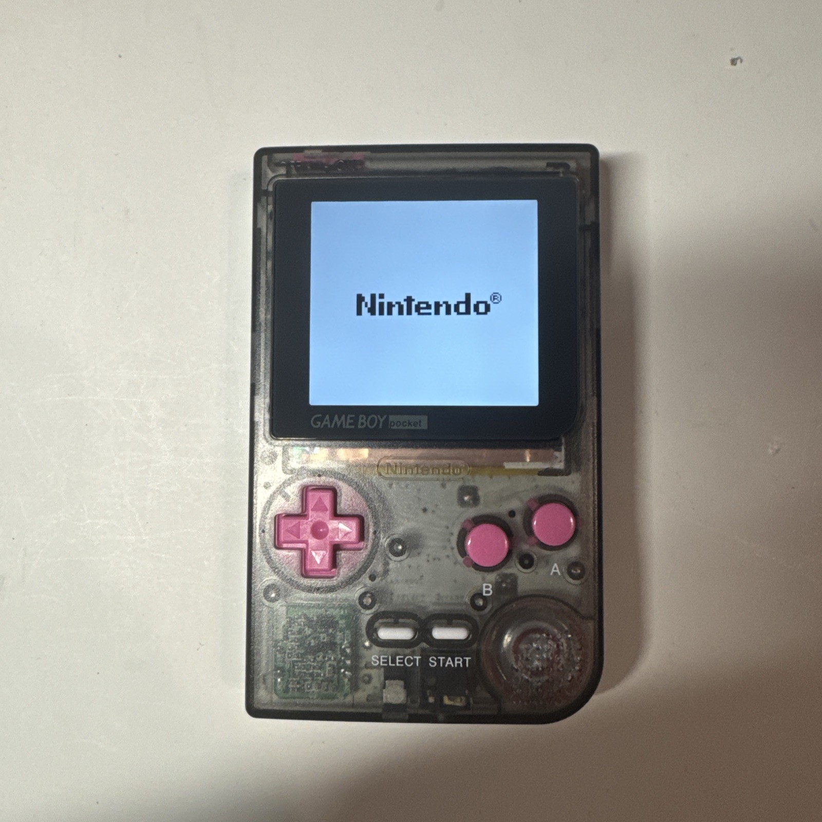 Custom Gameboy Pocket – IPS Backlight Screen – Clear Smoke Black – Tested