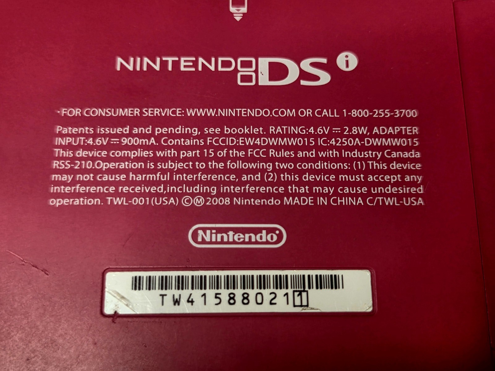 Nintendo DSi Pink TWL-001 USA Handheld Game Console + Stylus + Charger Tested