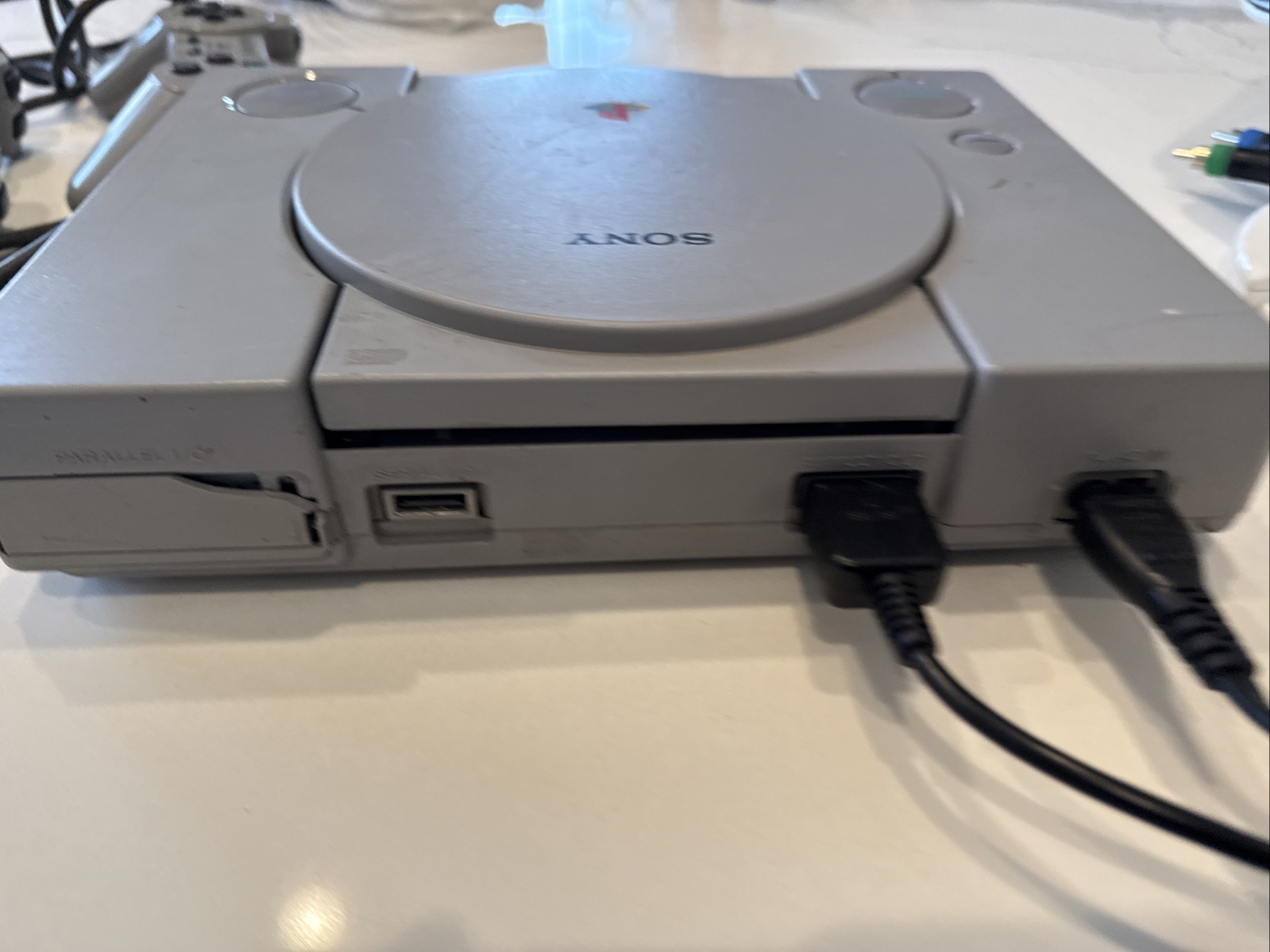 PlayStation 1 SCPH-7501 Console & Controllers. Works. Has Some Cosmetic Defects.