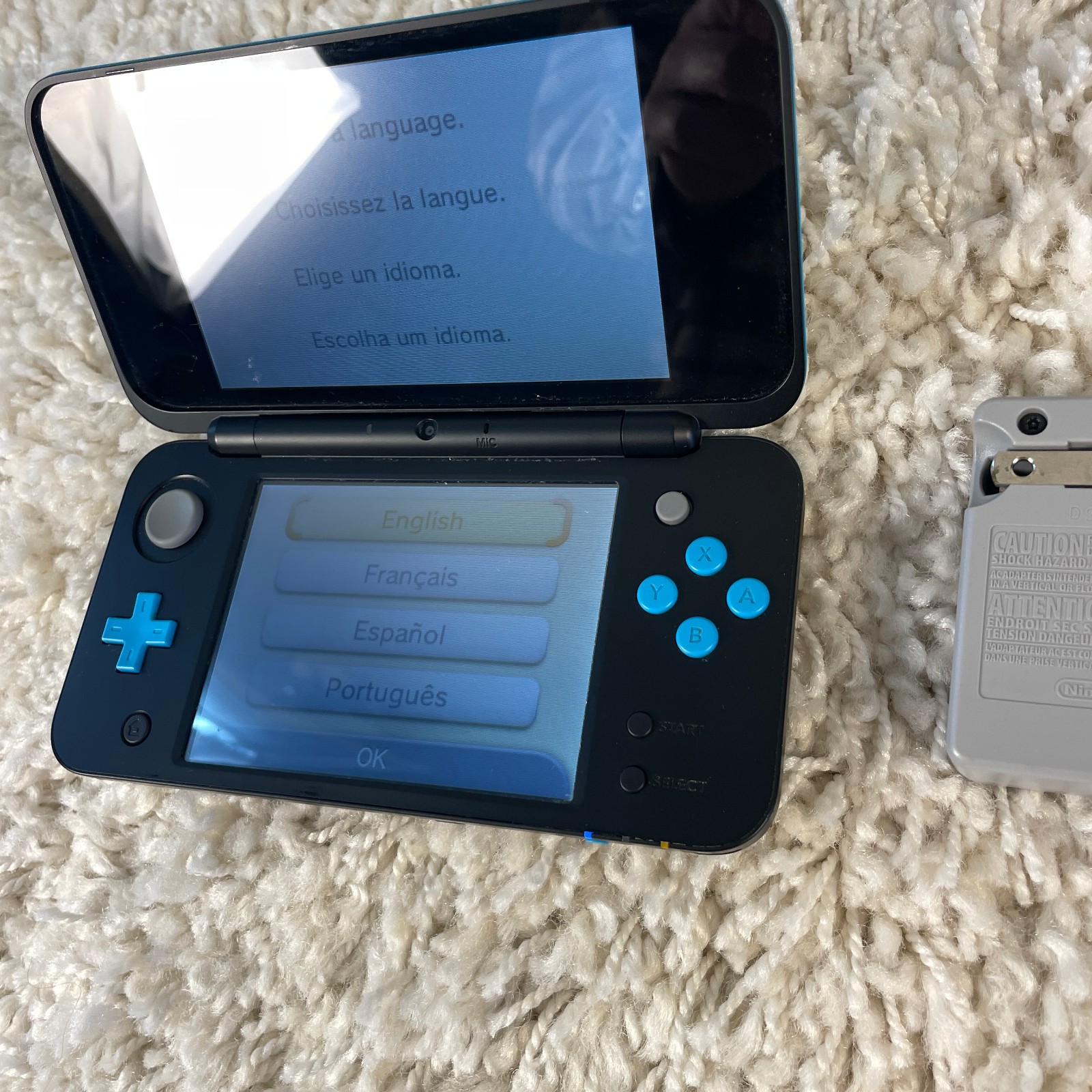 Nintendo 2DS XL Black Turqoise Handheld Console System JAN-001 Tested