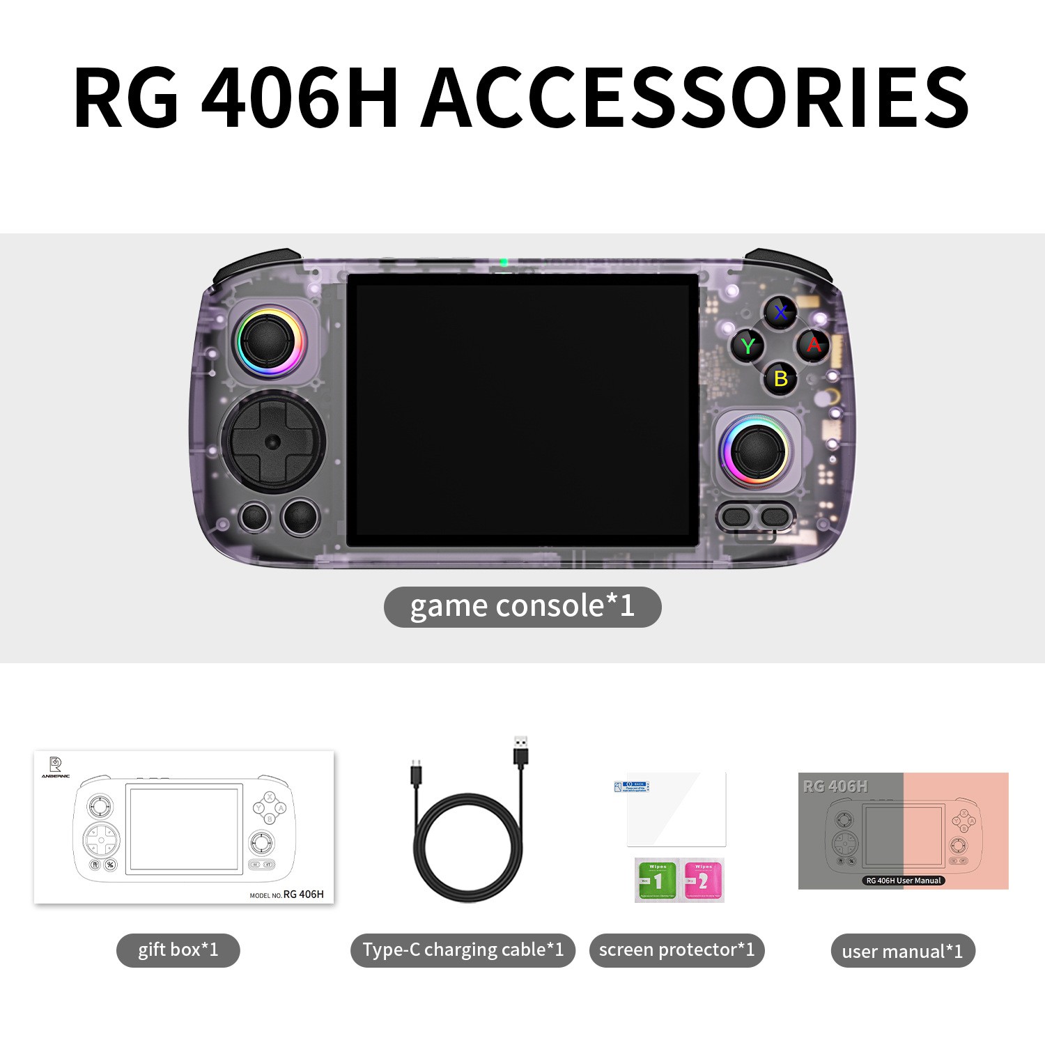 ANBERNIC RG 406H Android 13 Handheld game console 4-inch IPS Touchscreen+128GB