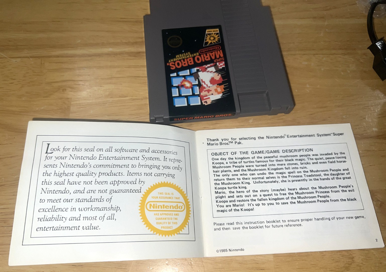 1986 Nintendo NES CONTROL DECK Super MARIO Bros. BOX Set SERVICED +TESTED! NICE!