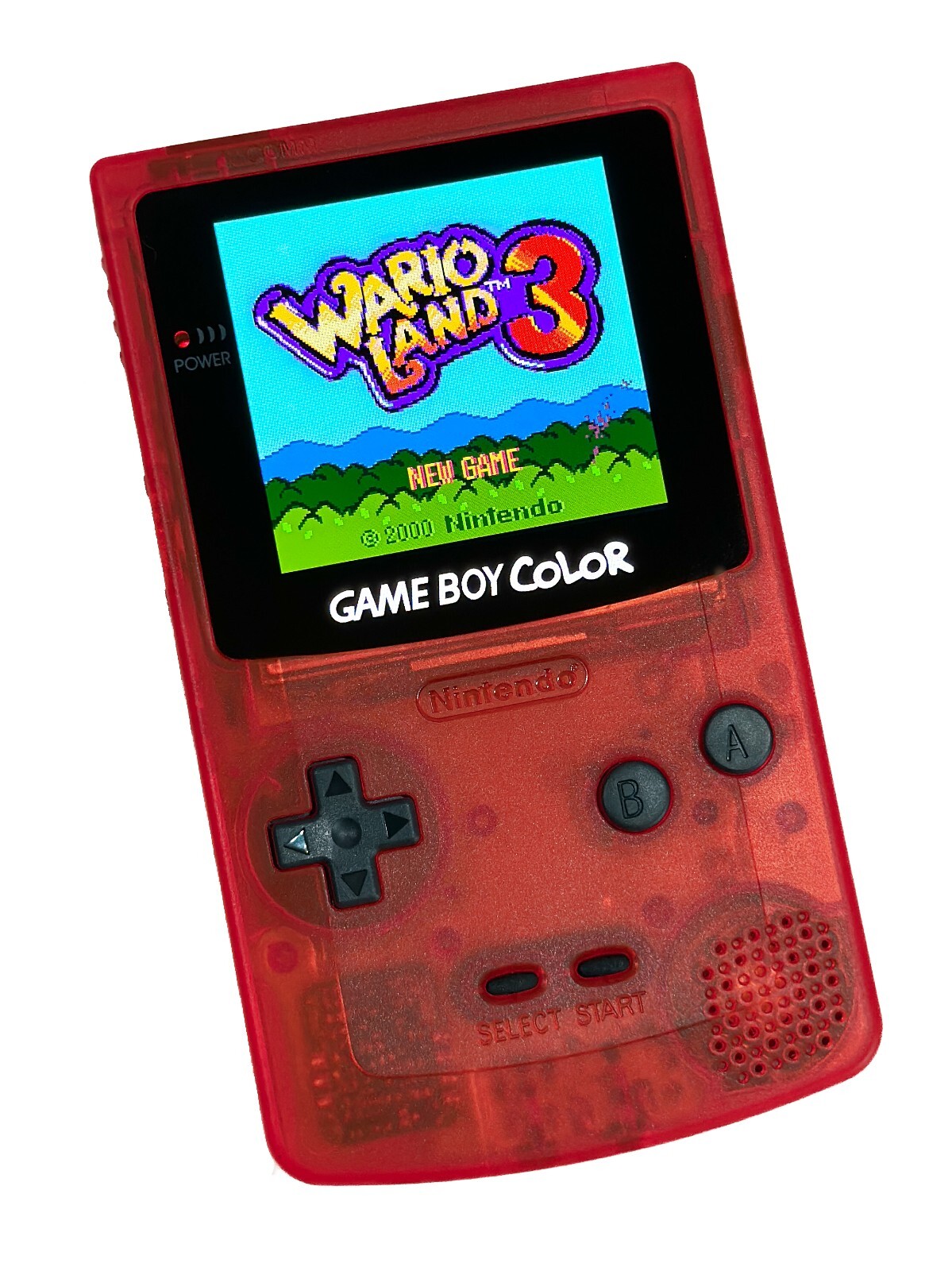 Nintendo Game Boy Color CLEAR RED System GBC AMOLED OLED XL Touch LCD Battery