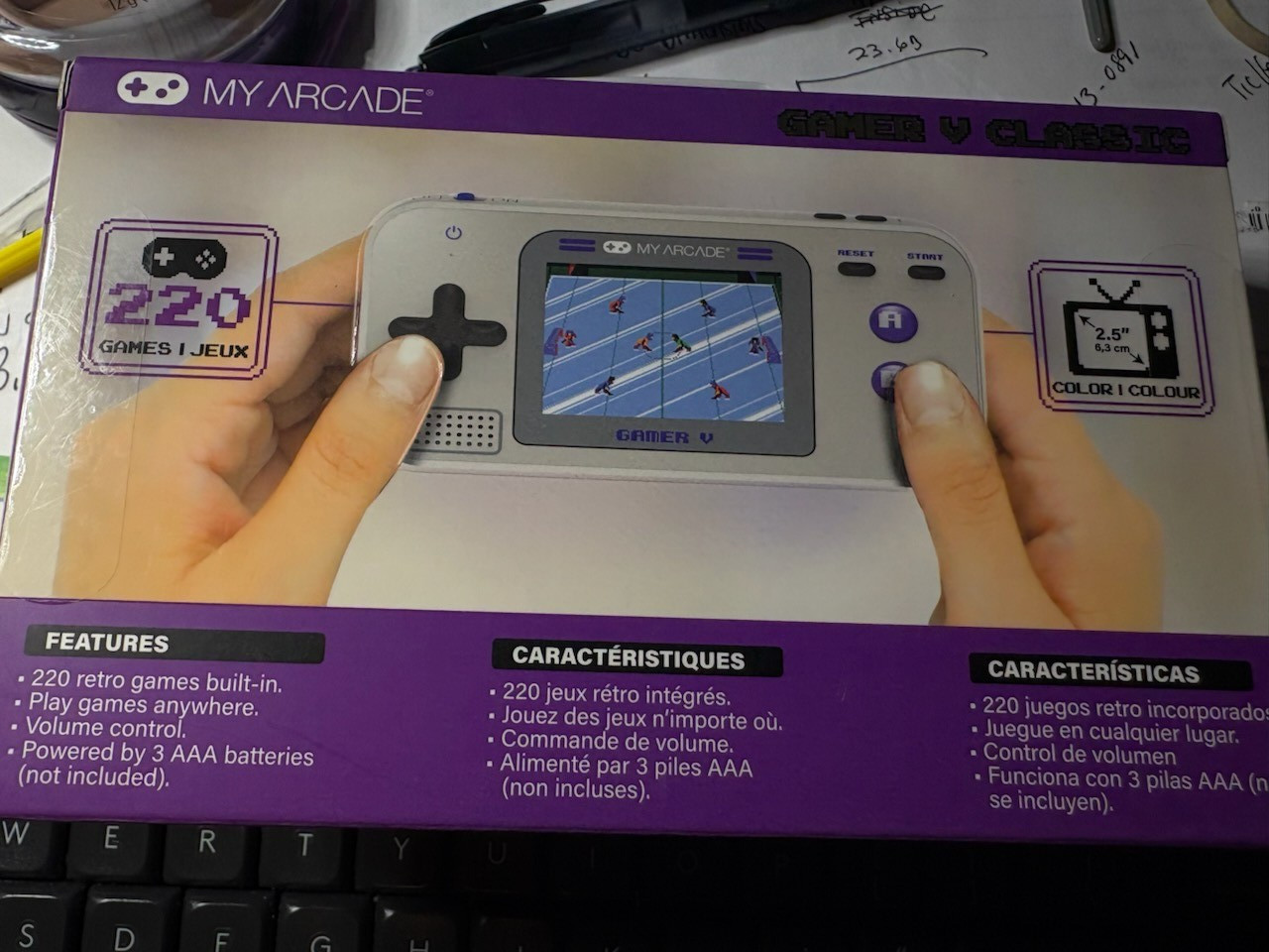 🎮 My Arcade GAMER V CLASSIC 220 Games 🩶Gray & 💜Purple BRAND 🆕 ✅ SEALED