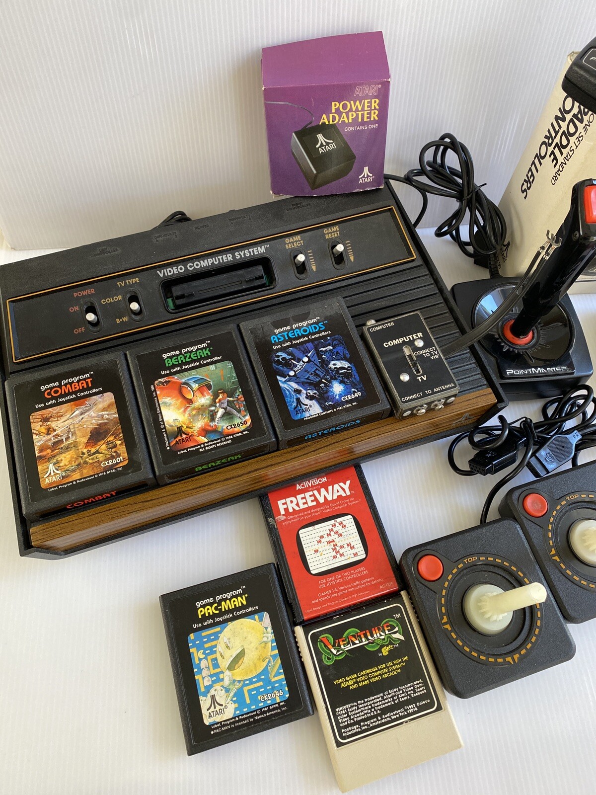 VINTAGE Atari CX2600A Video Game Console, Controllers, 6 Games, Original Box