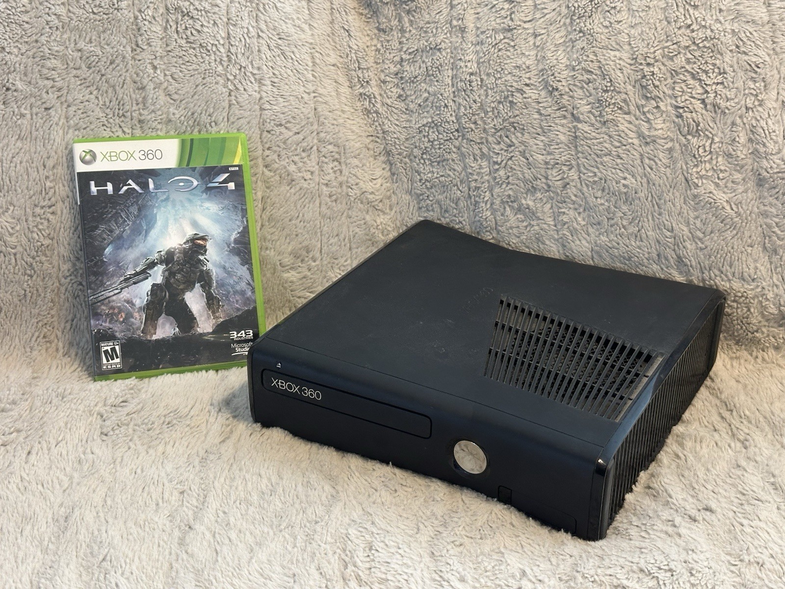 Microsoft Xbox 360 S Slim 4GB Console – Model 1439 Black Console & Halo 4 Only
