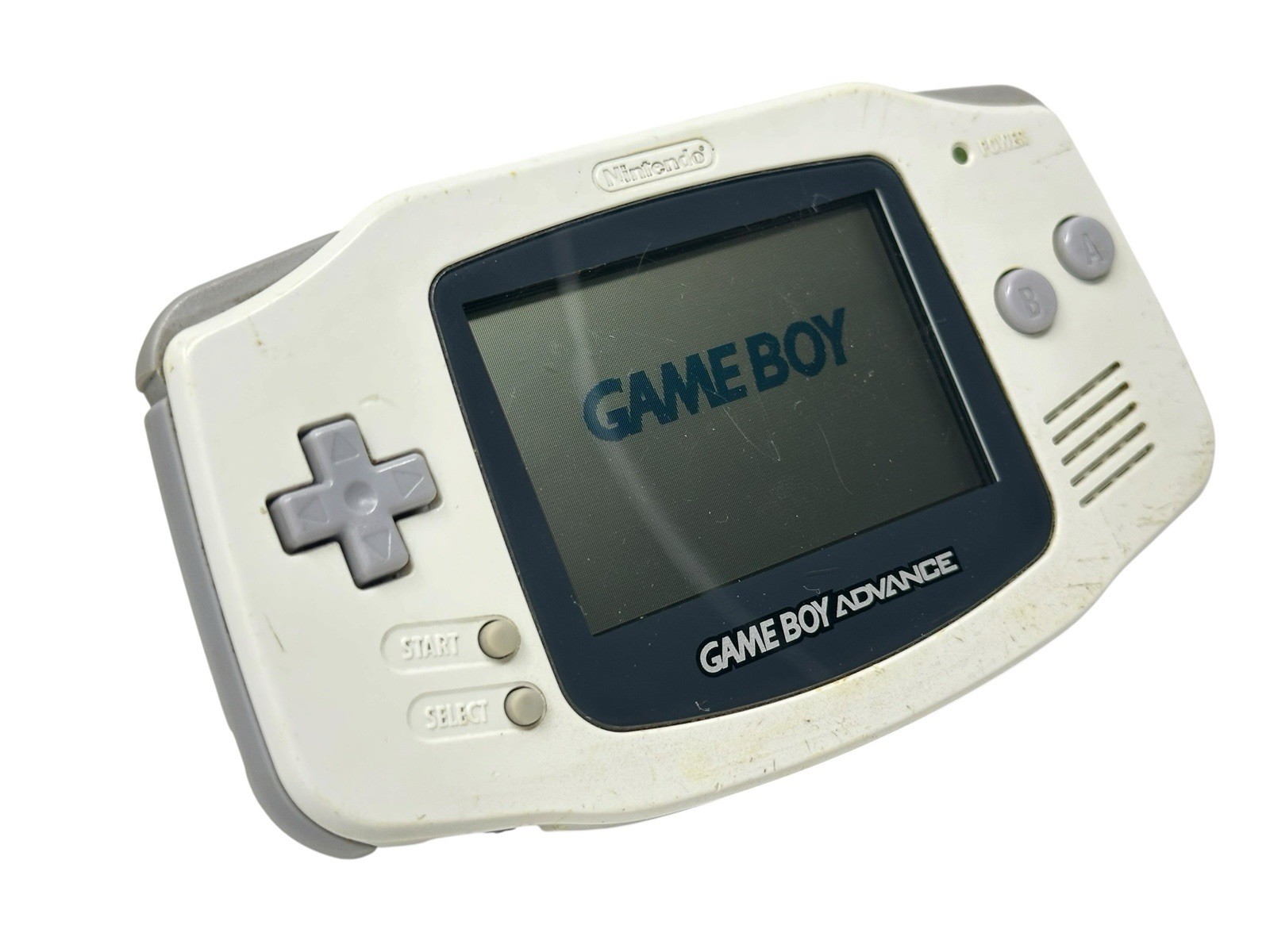 Nintendo Game Boy Advance Gaming Console – White GBA Model AGB-001 No Batt Door