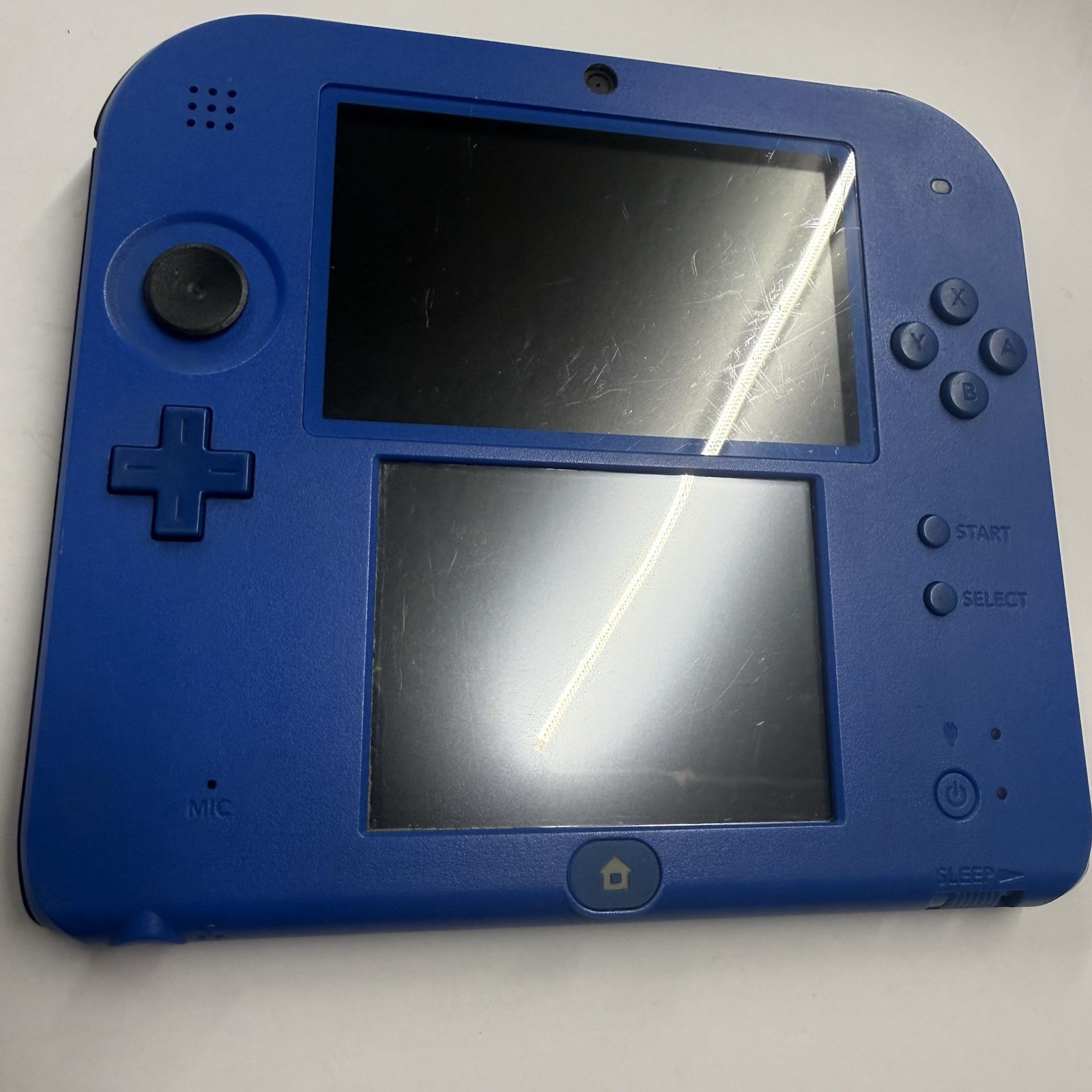 3ds – Nintendo 2DS Console – Electric Blue & Black Tested Missing Rubber #2943