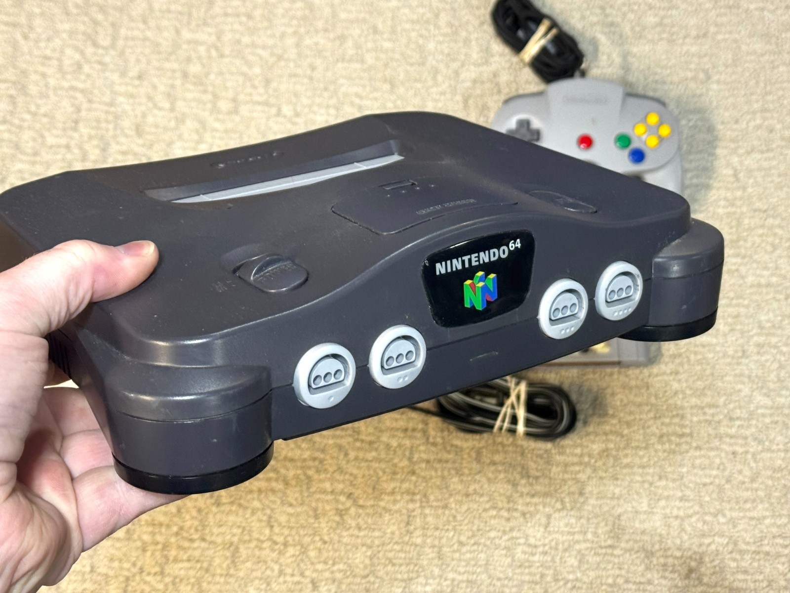 Nintendo 64 N64 Console Bundle Tested w/ OEM Controller + Hookups & Mario Kart