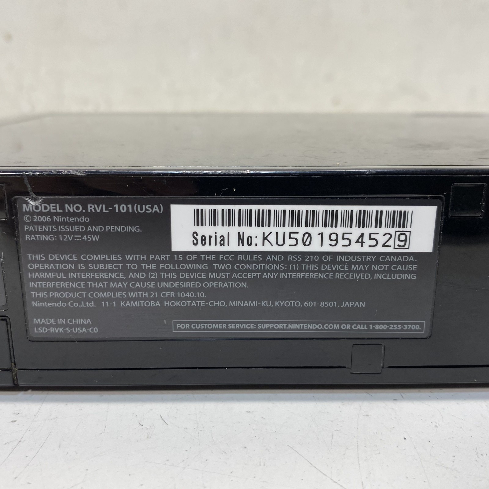 Nintendo Wii Console Black RVL-101 Controller Nunchuk Sensor Bar Cables Lot