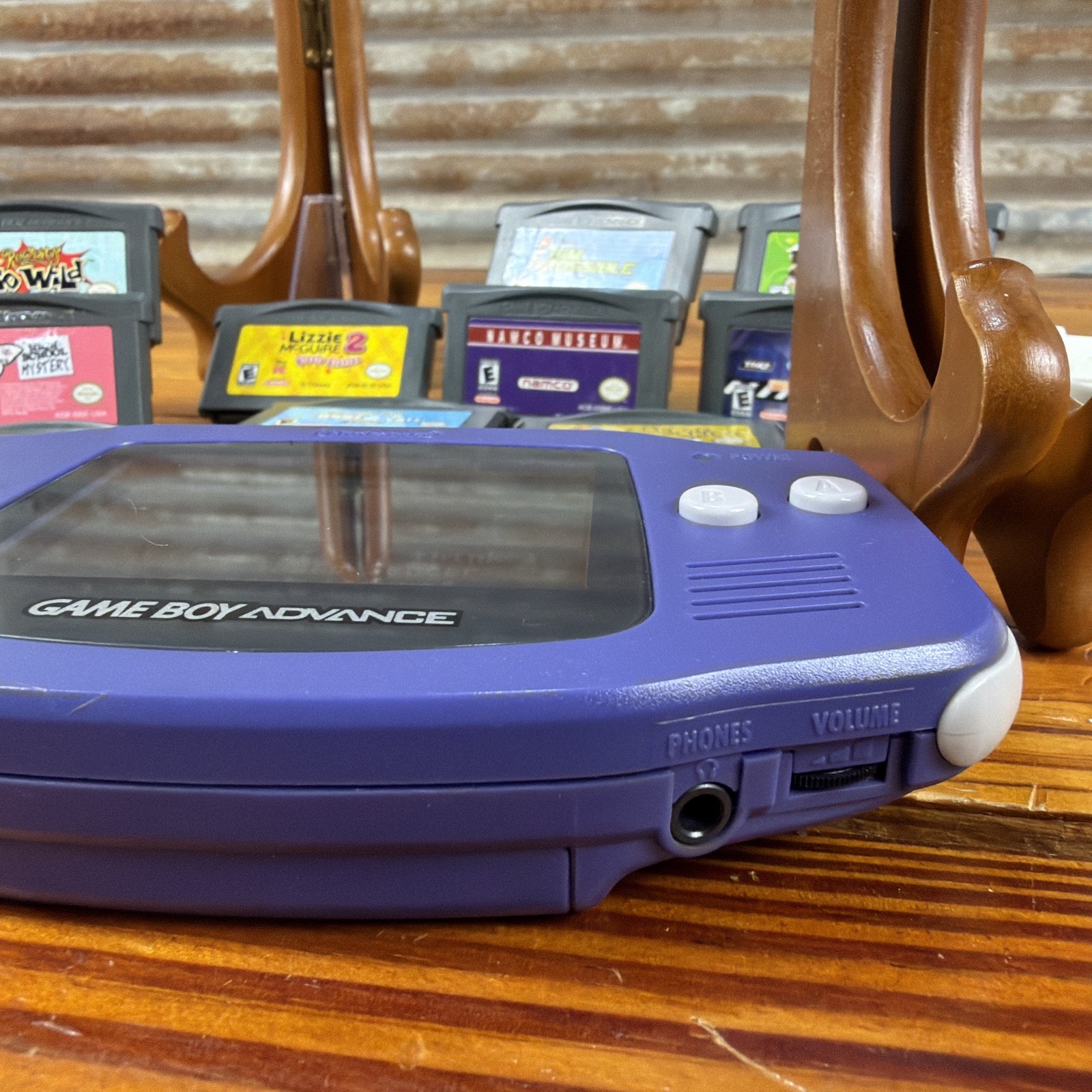 Nintendo Game Boy Advance Handheld HUGE BUNDLE Purple Indigo 14 Games PLUS!