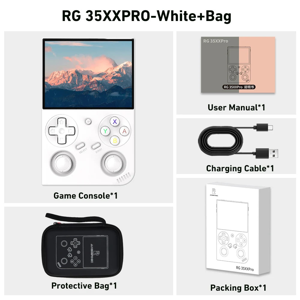 RG 35XXPRO 64 Bit Handheld Game Players 3.5» IPS Screen Linux System Video Game