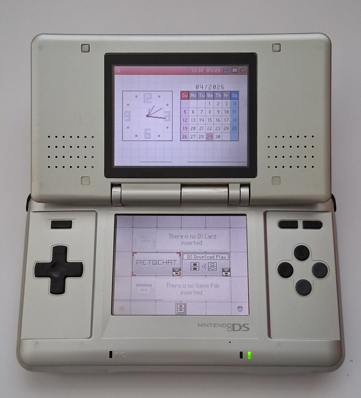 Nintendo DS Original Console NTR-001 with Stylus Titanium Silver – Tested Works