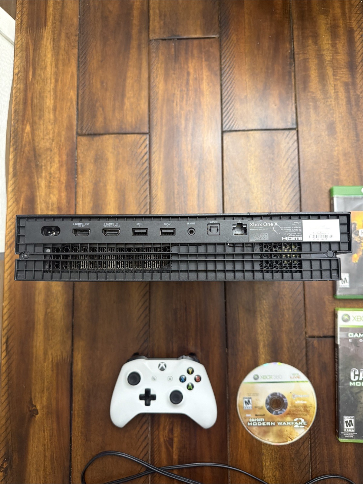 Xbox One X 1TB Console E102 Error FOR PARTS/REPAIR + OEM Controller + 5 Games