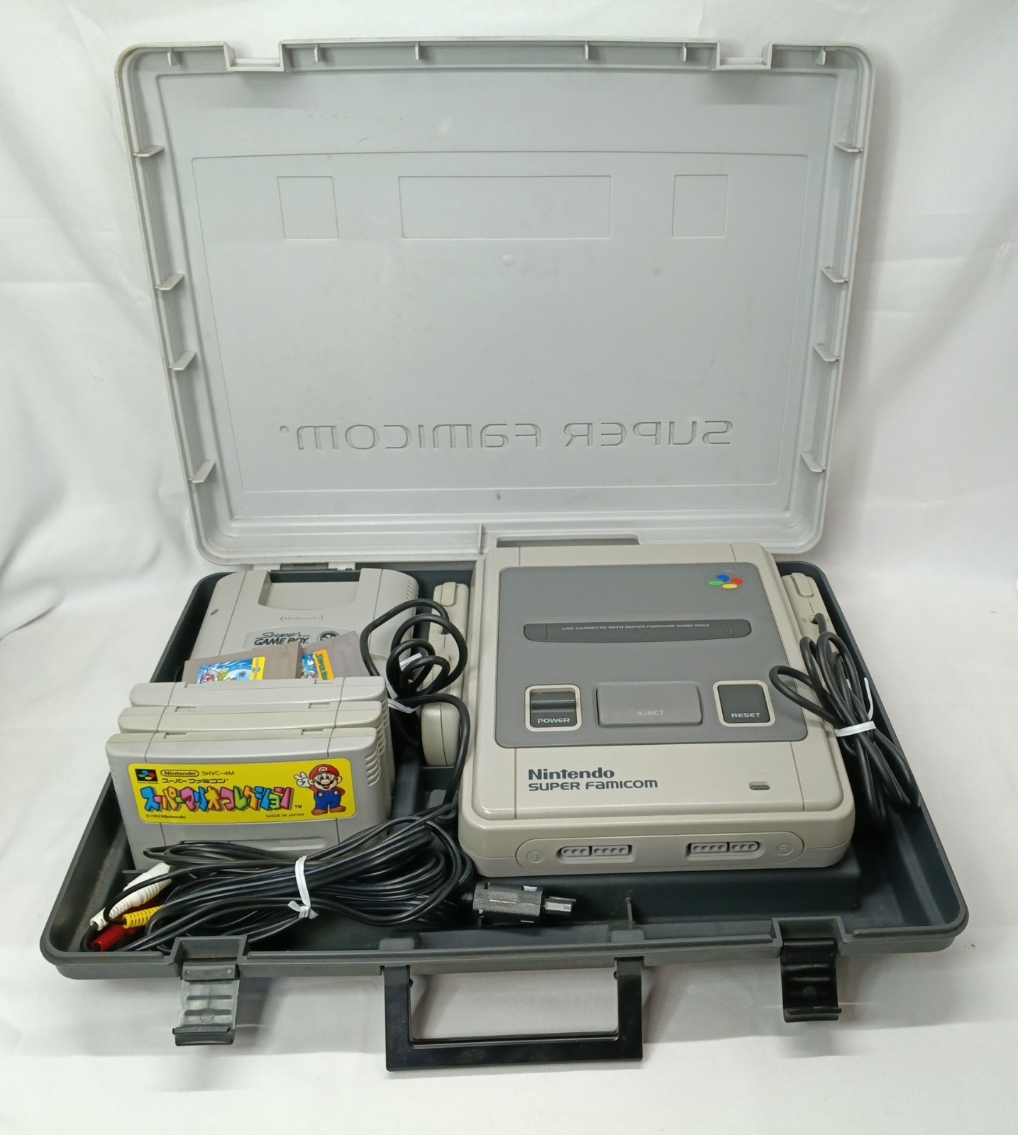Super Famicom 1chip-01 Console Nintendo Box case Super Mario Land 1 2 set NTSC-J