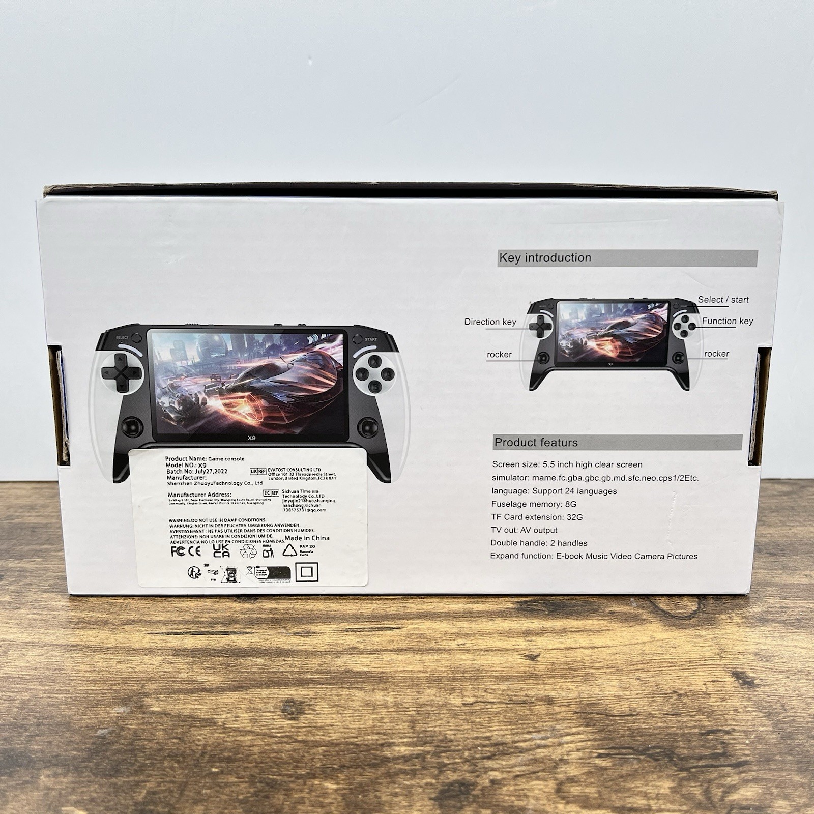 X9 Black Hawk Handheld Game Console 5.5 Inch HD Screen Portable Retro Video Game