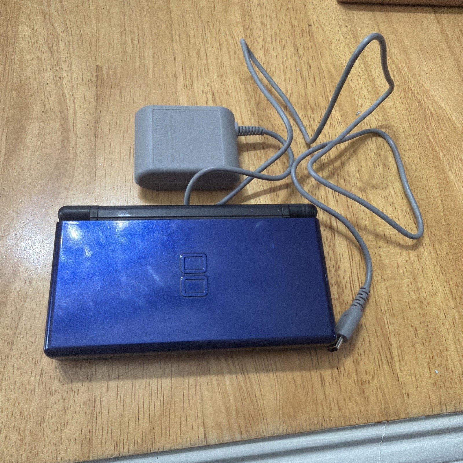 Nintendo DS Lite Cobalt Blue Black Handheld System With Charger & Stylus