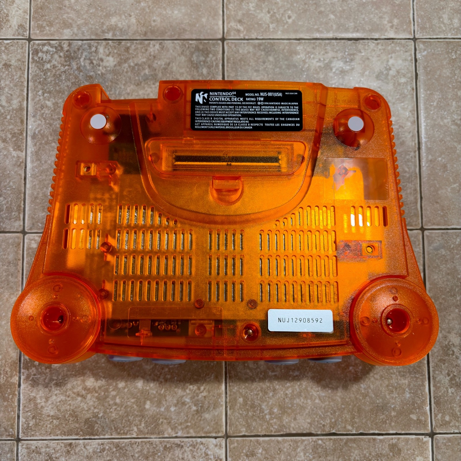 Nintendo 64 Console REGION FREE Funtastic Fire Orange Translucent Refurbished