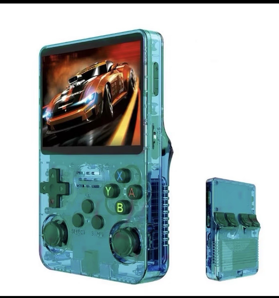 R36s 64GB Orange Handheld Game Console with Headphone Jack
