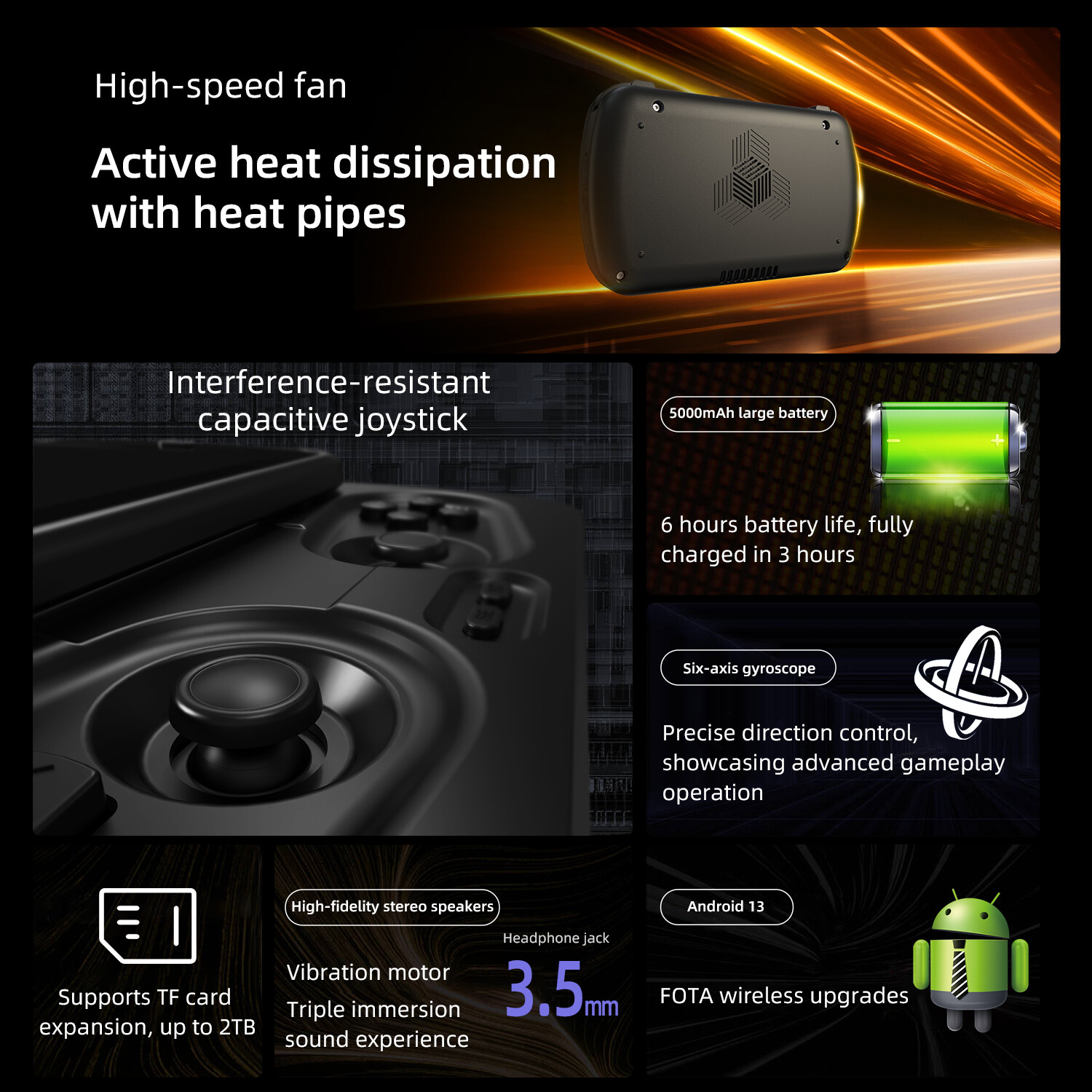RG Slide Android13 Handheld Game Console 4.7″ LTPS In-Cell Screen Gifts