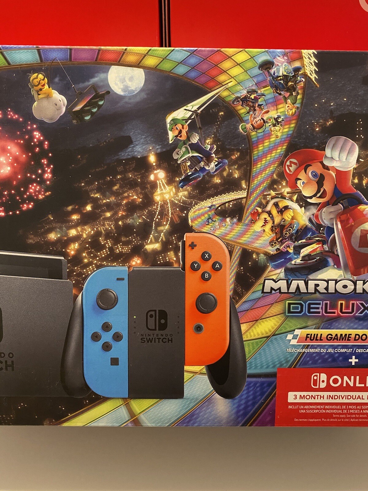 NEW Nintendo Switch Console Mario Kart 8 Deluxe Bundle Neon Blue/Red SHIPS ASAP!