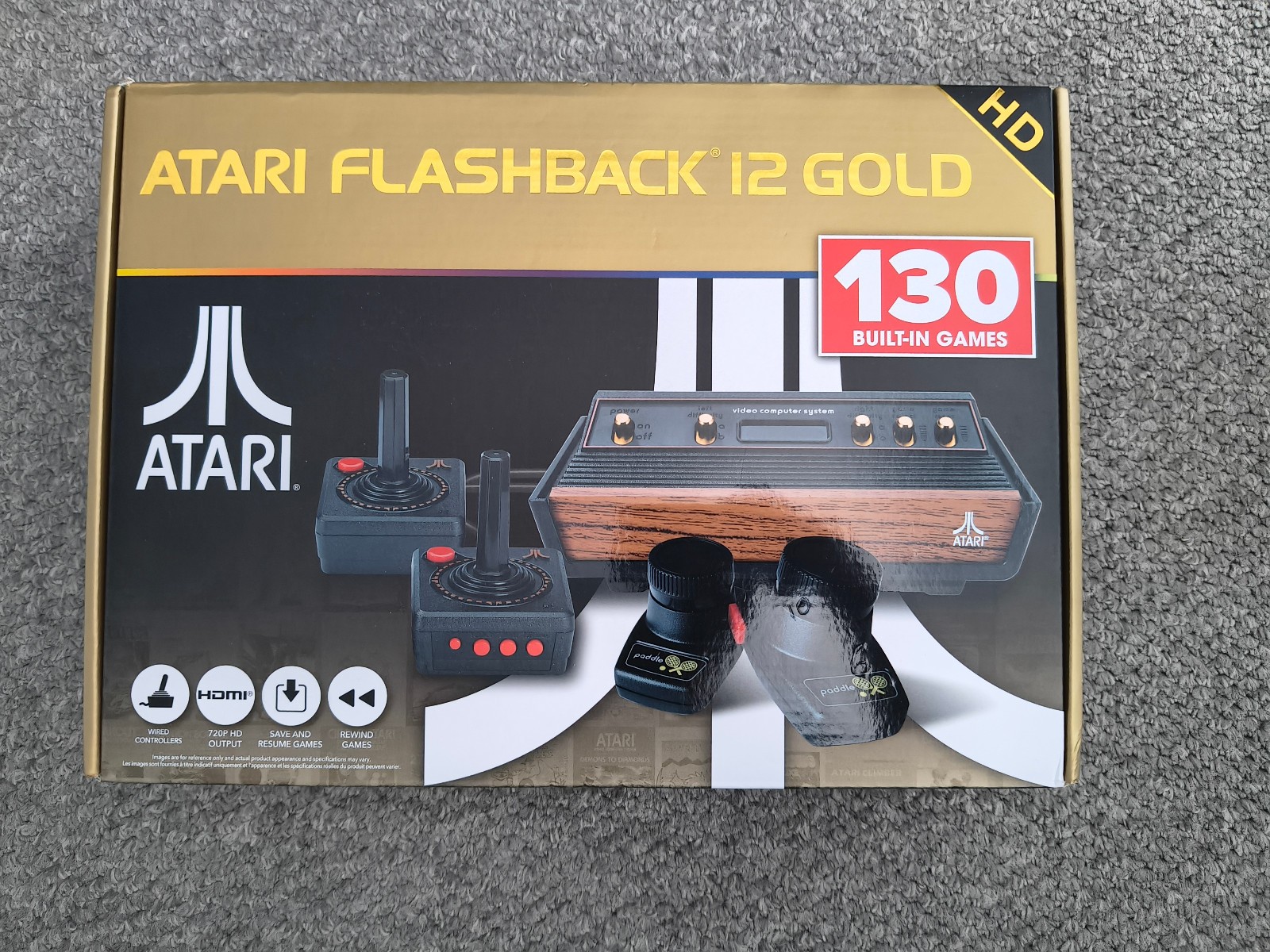 Atari Flashback 12 Gold Console Built-in 130 Classic Games and USB Stick Boxed