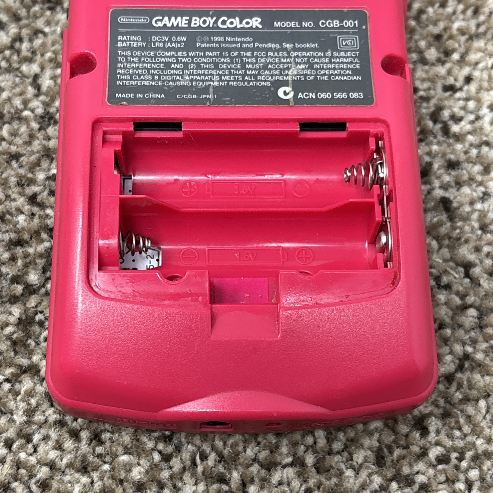 Nintendo Game Boy Color Handheld Game Console Pink Tested