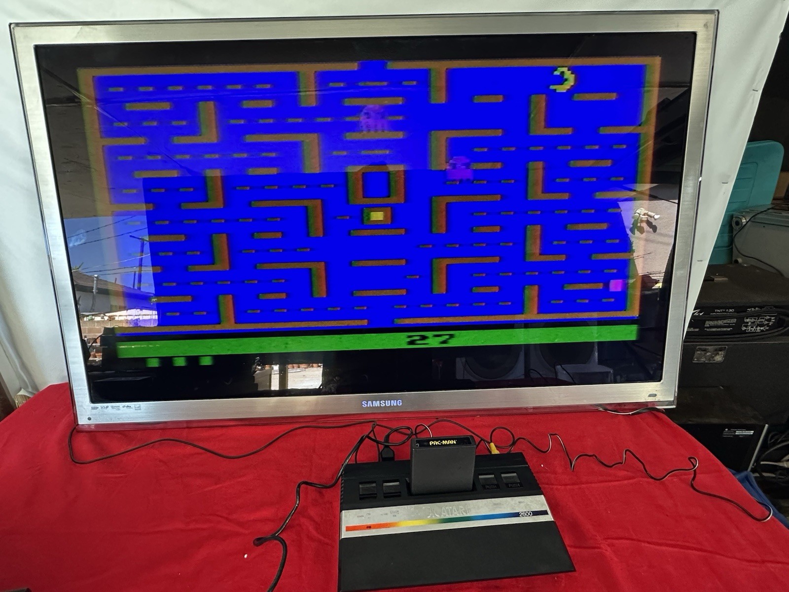 Atari 2600 JR Console w/ Cords And joystick + PAC-MAN Game Tested free shipping