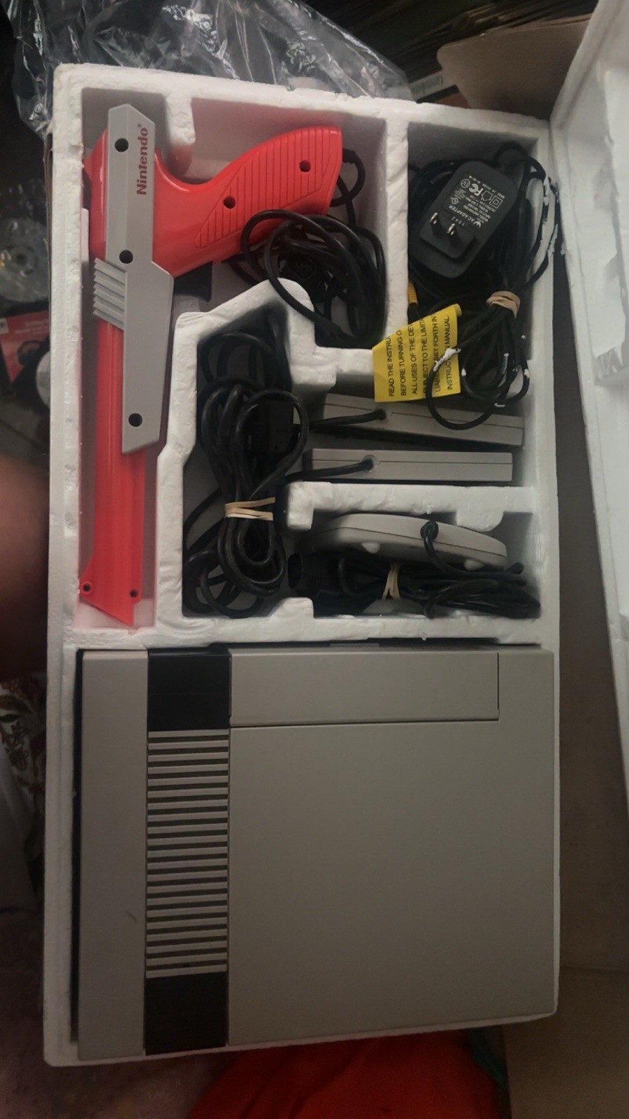 Nintendo NES Action Set Console in Box w/ Zapper, Controller, Cords, SMB/DH