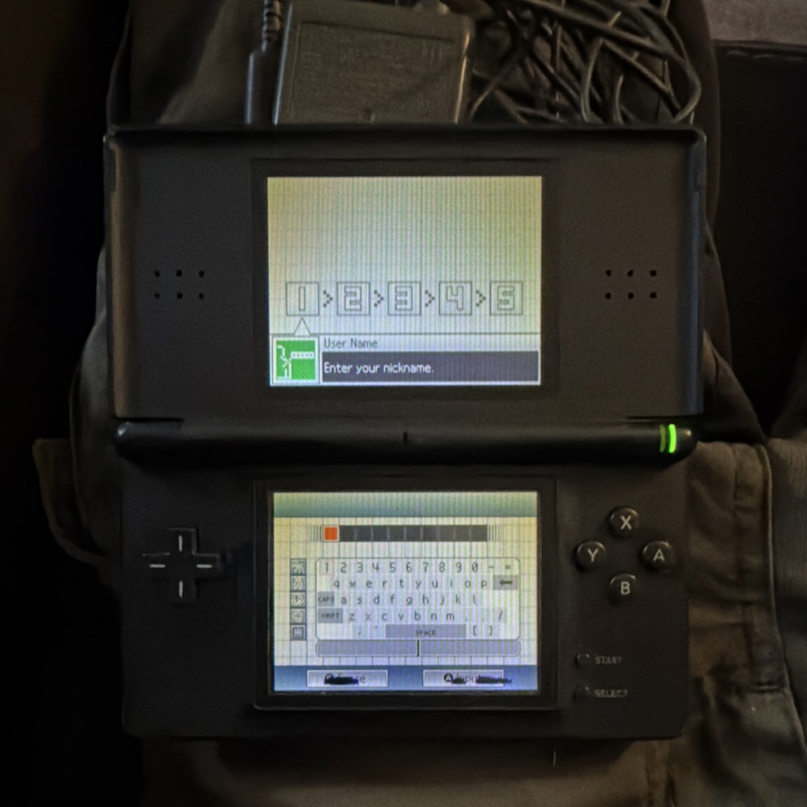 Nintendo DS Lite Dark Blue & Black Dual Screen Handheld Console with Charger