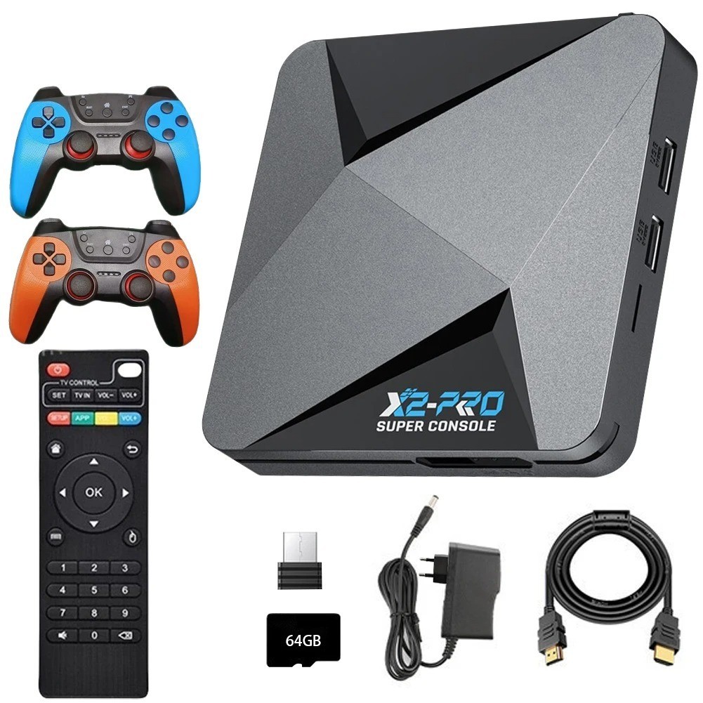 X2 PRO Retro Game Console 4K 256GB 100K+ Games, 60+ Emulators, Android 9.0