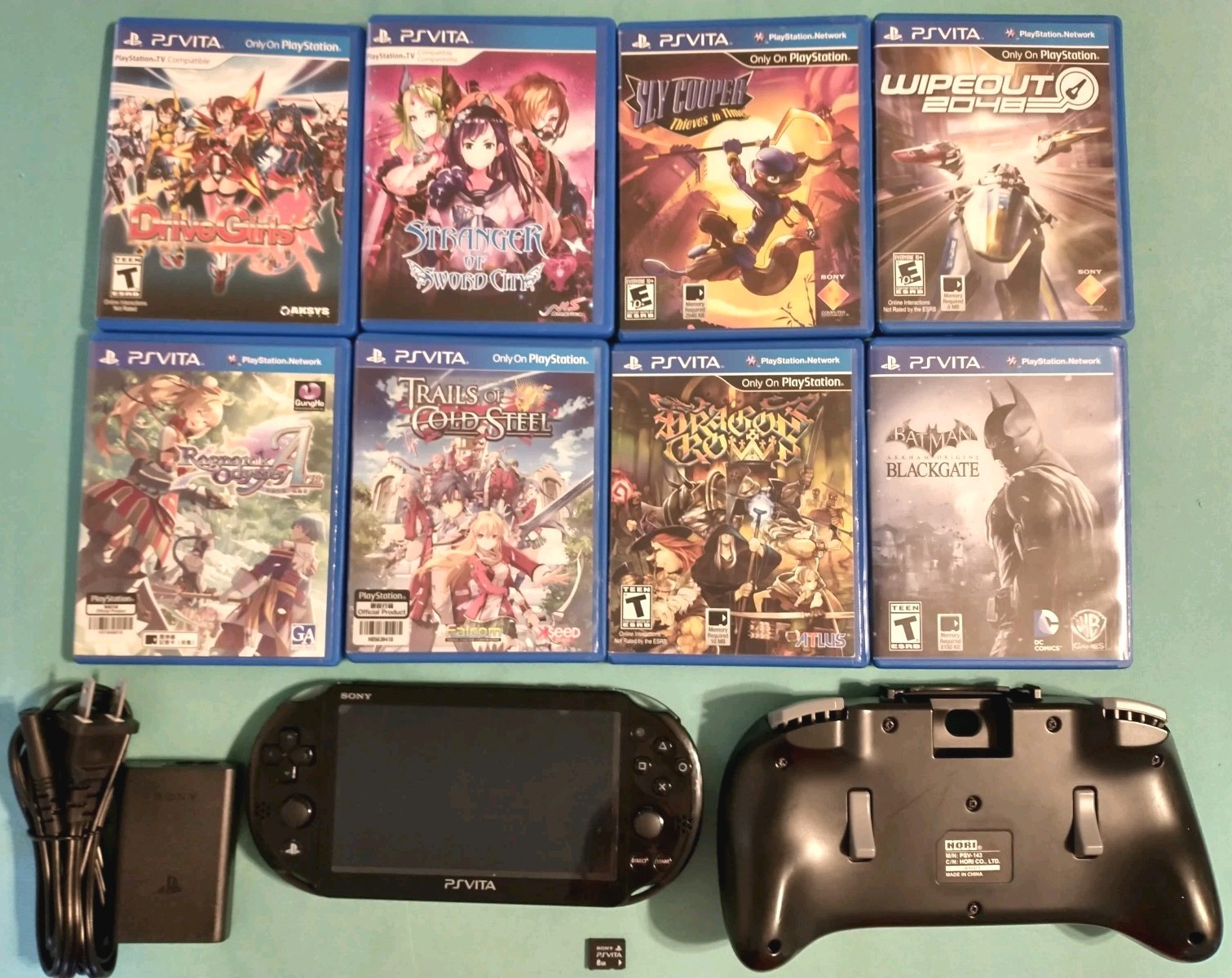 Lot! Sony PS Vita 2K, 2000 Black 8GB, US (PlayStation Vita, PSV) + 8 GREAT Games