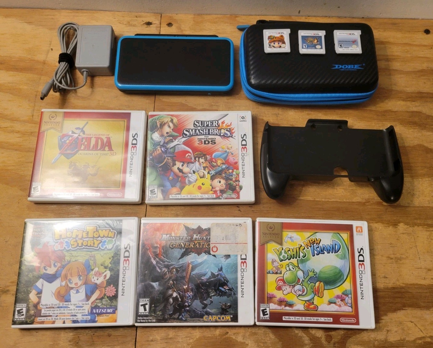 8 Games — 2DS XL Turquoise Blue Game Console with Accessories and Charger