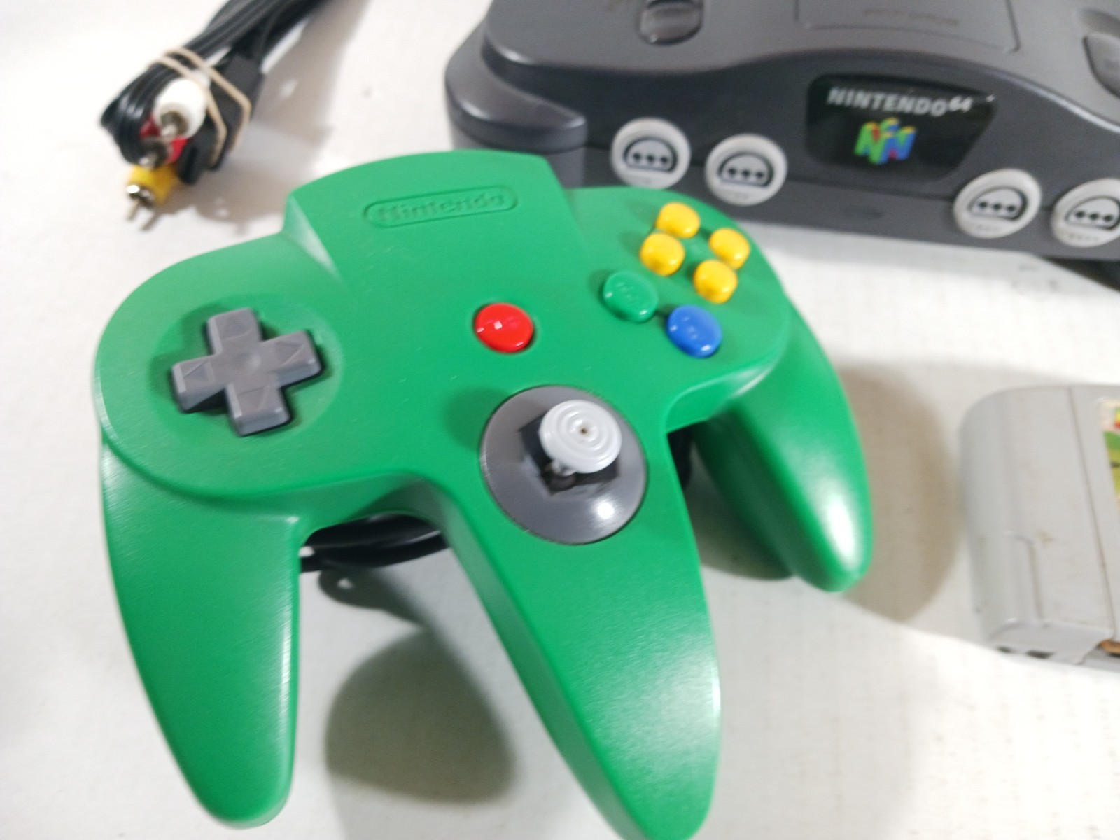 Nintendo 64 Mario Kart 64 Set Tight Stick Green Controller Console Lot