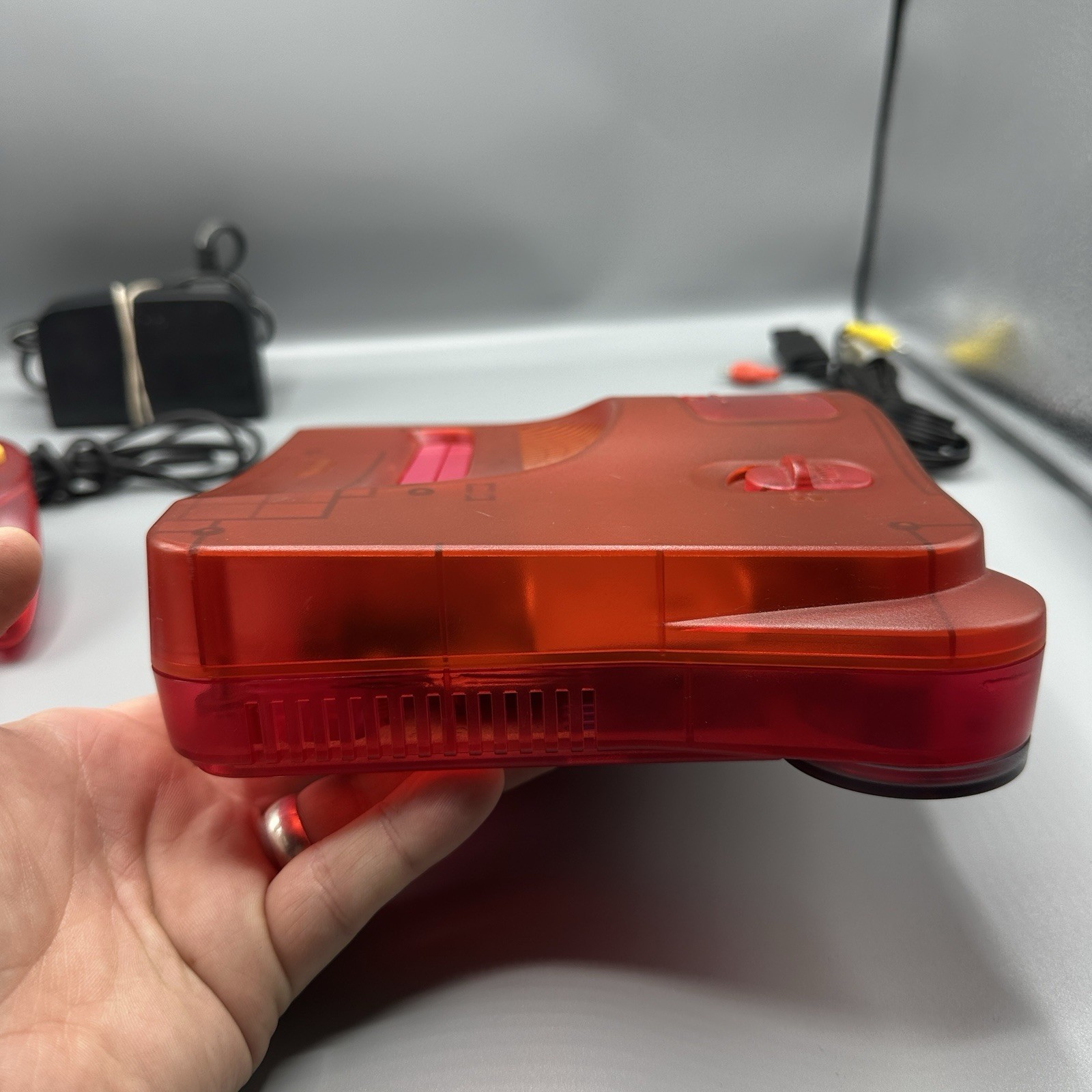 N64 Watermelon Red Funtastic Console Tested Working USA W CONTROLLER