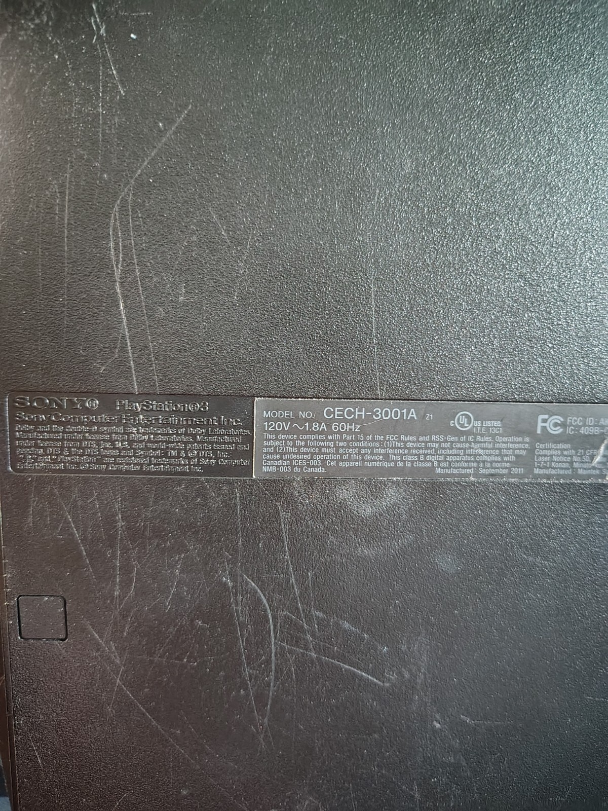 Sony PlayStation 3 Slim 150GB CECH-3001A Console And Cord Only Working Used