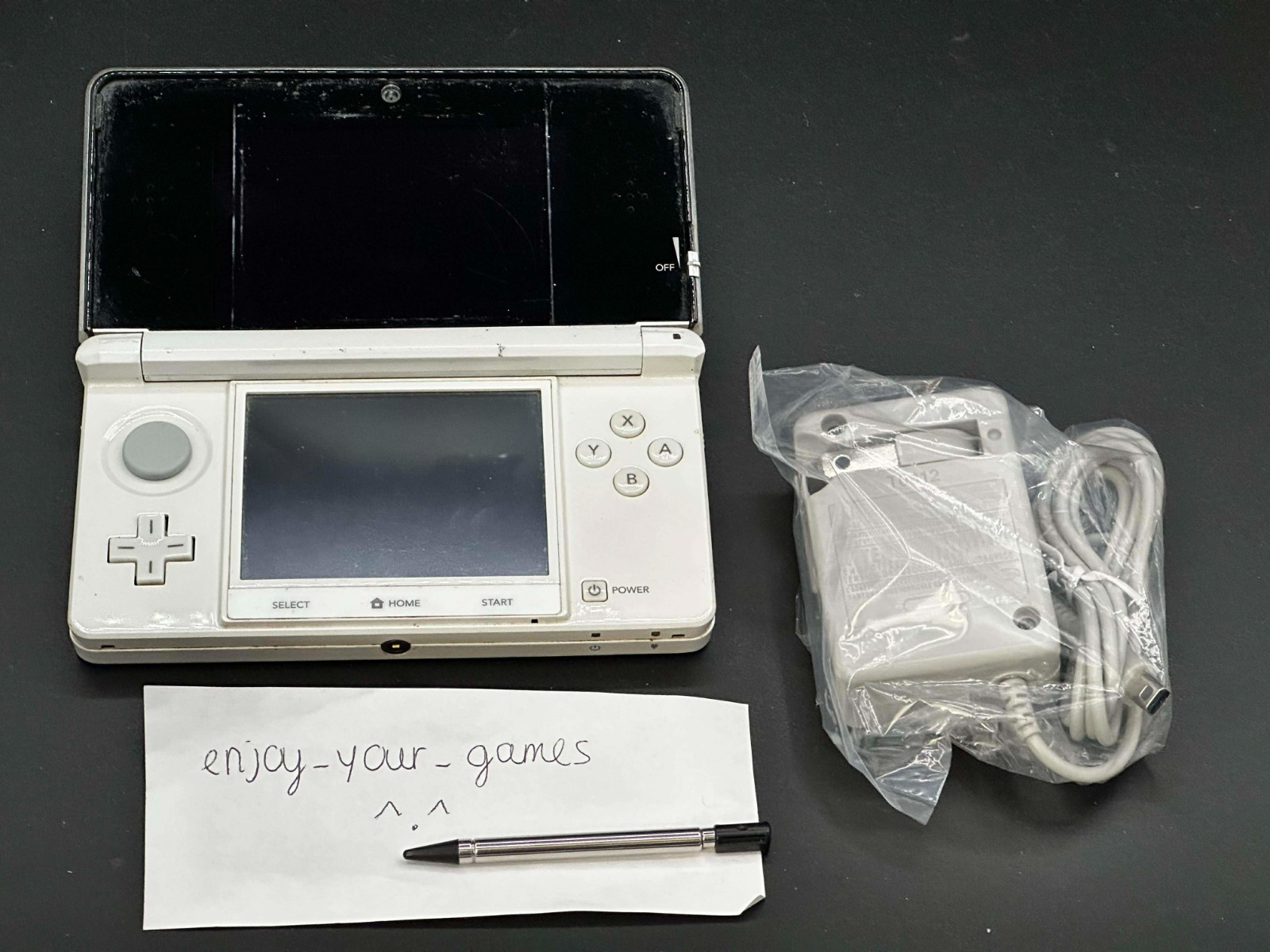 Nintendo 3DS Ice White Tested | English | Charger | USA Seller – SHIP IN 1-DAY