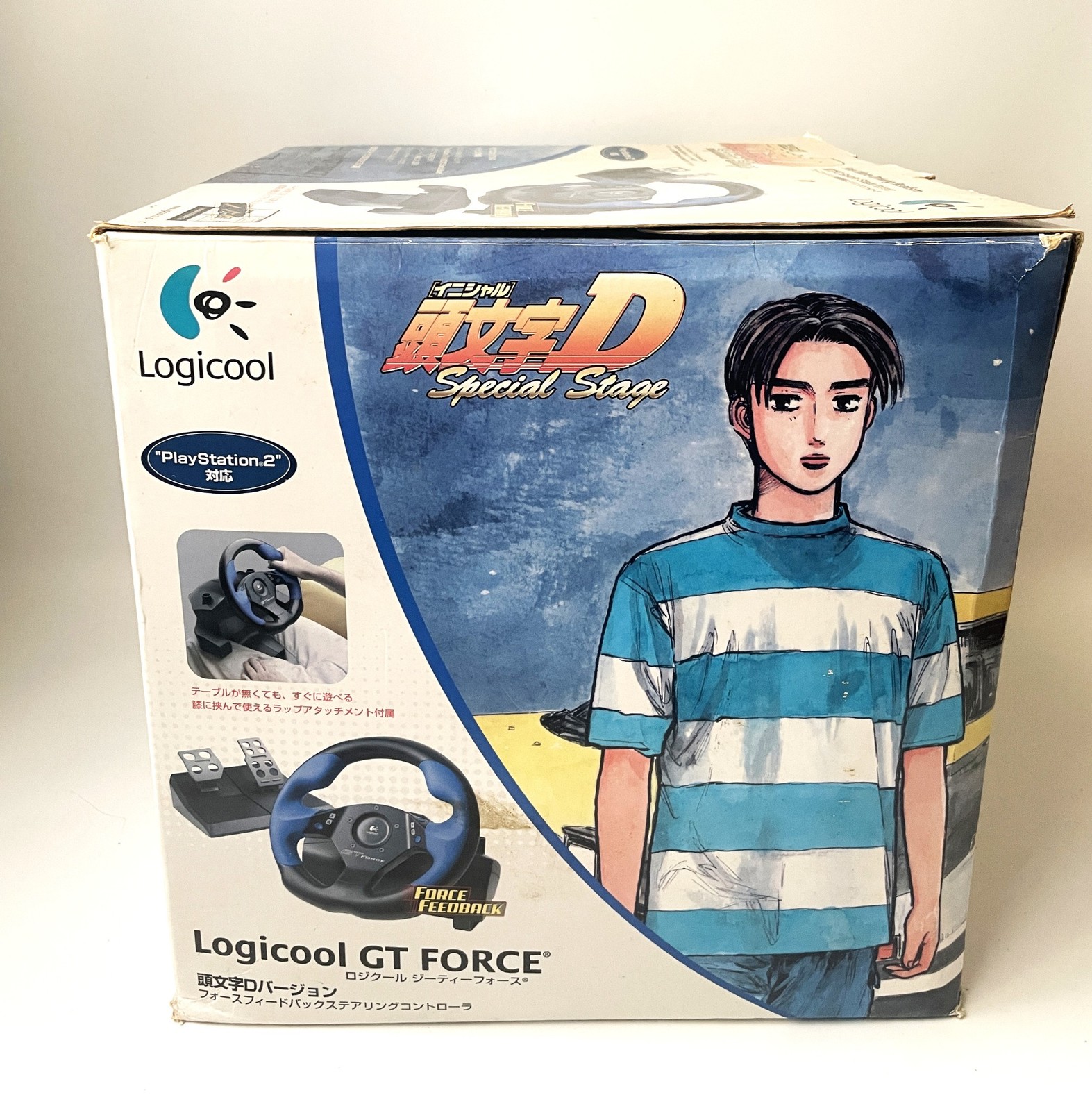 PS2 Logitech GT Force Steering Wheel Initial D Special Stage LPRC-10002 Japan
