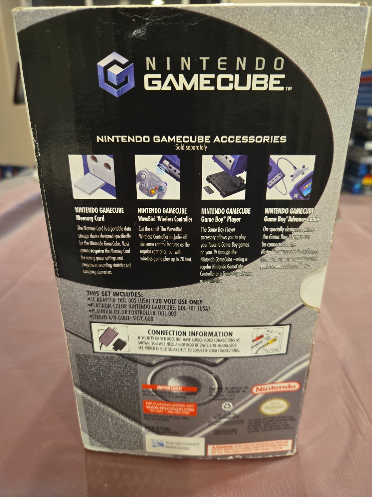 Platinum Nintendo GameCube Limited Edition Console System With Cords box booklet