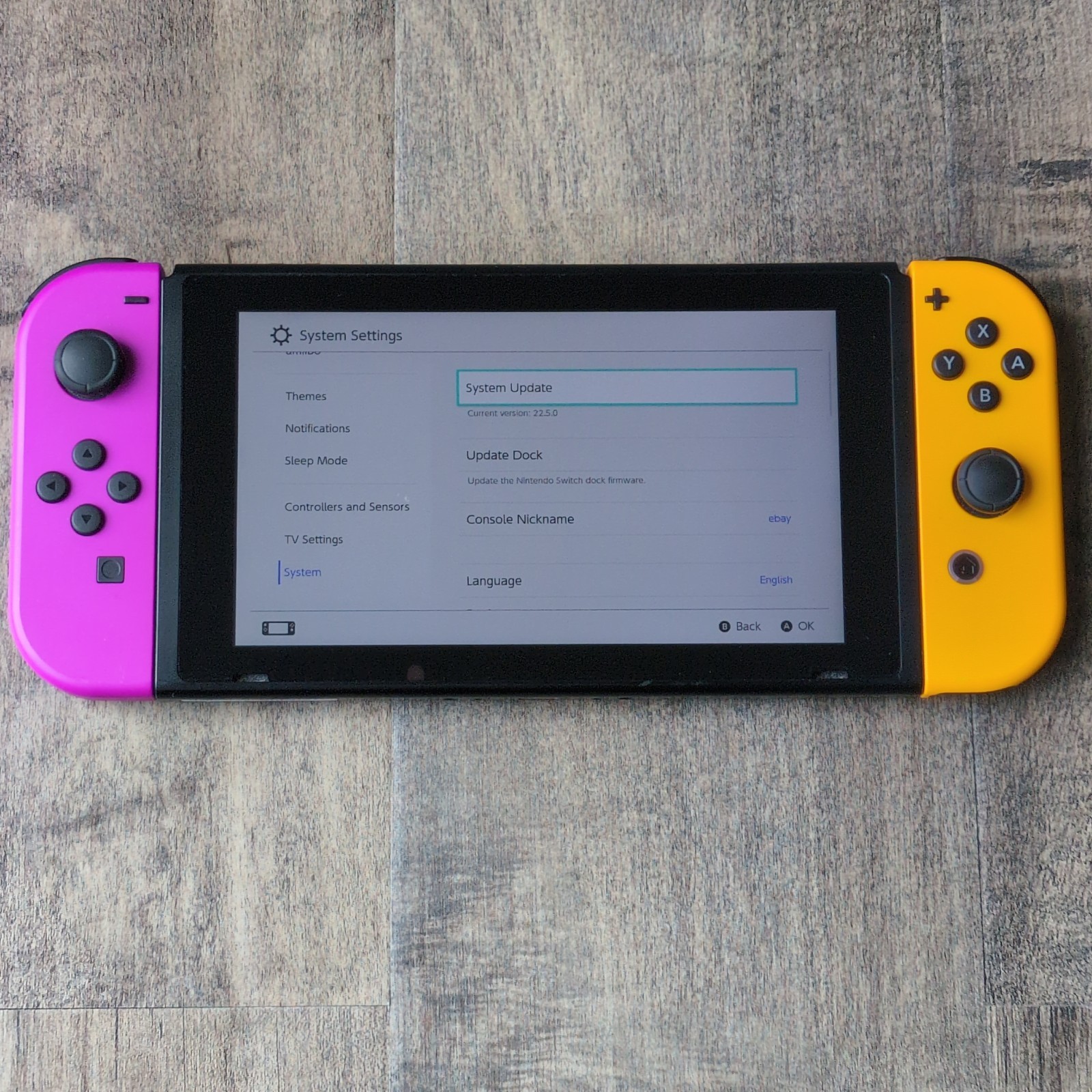 Nintendo Switch HAC-001 Console Purple Orange Charging Issue Read