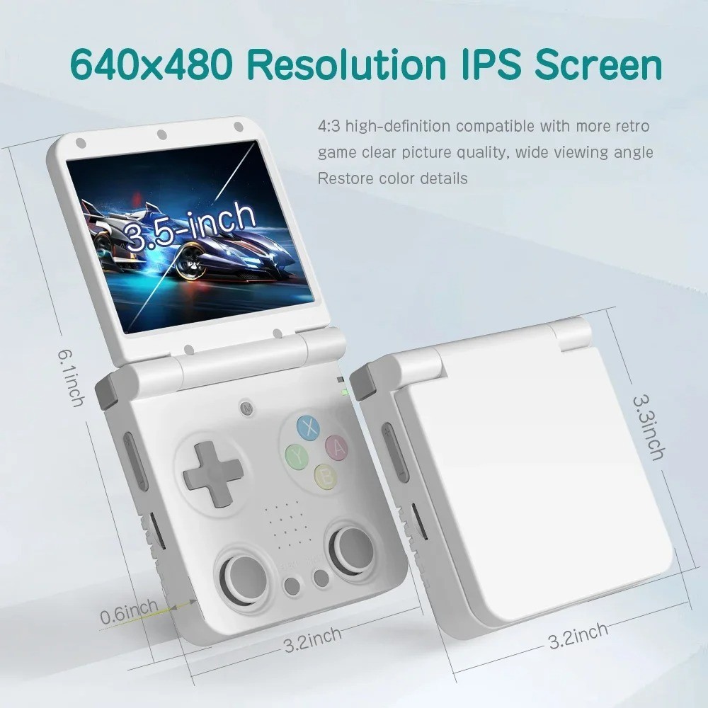 Miyoo Flip V2 Retro Handheld Game Console – Clamshell GBA SP Style – 64GB – WiFi