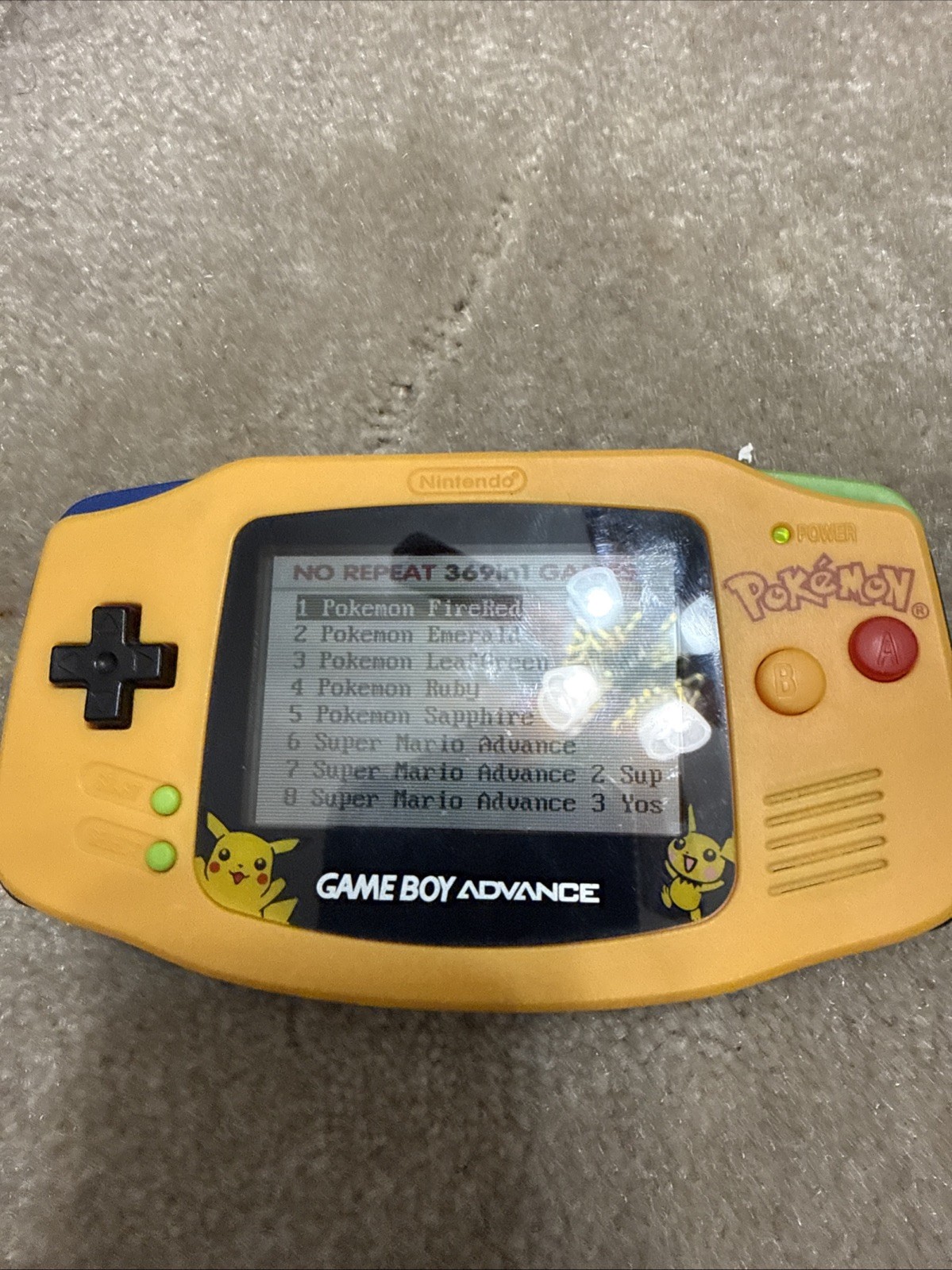 Pikachu Game Boy ￼Advance Custom Console