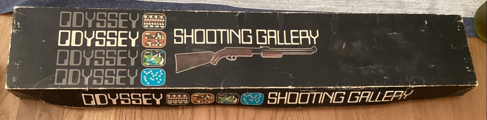 RARE Magnavox Odyssey Shooting Gallery Rifle Set in Box w/ Cards 9 + 10