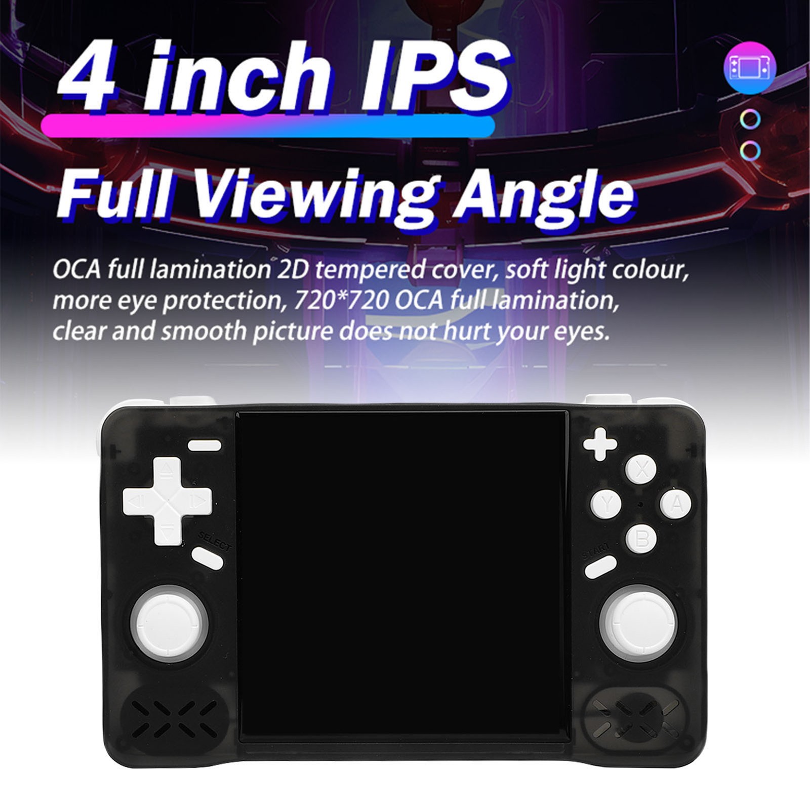 Retro Handheld Game Console 4in Screen 1.5GHz Portable Rechargeable Gaming HQWB