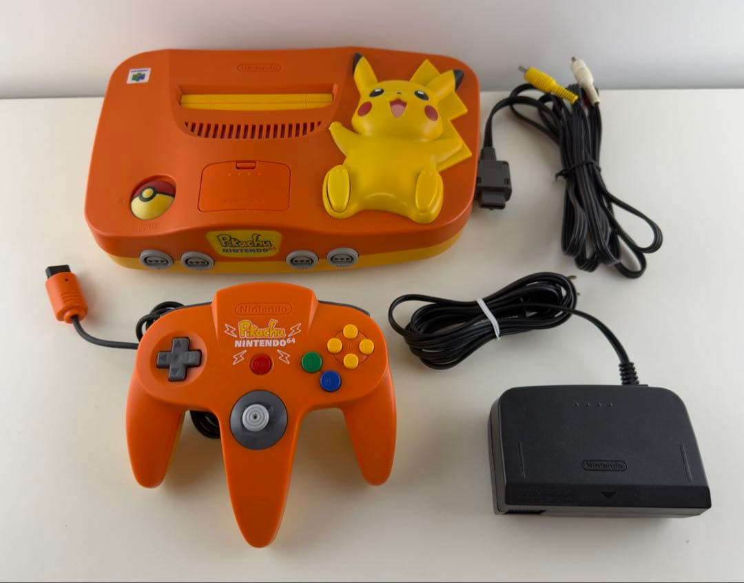 Nintendo 64 Pikachu Console System Boxed Pokemon Orange & Yellow Edition Used